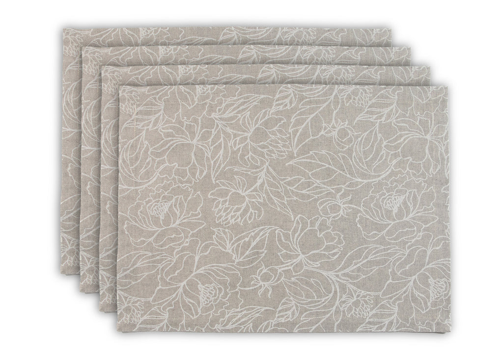 MANTEL INDIVIDUAL ALGOGÓN ESTAMPADO (SET 4 PIEZAS)