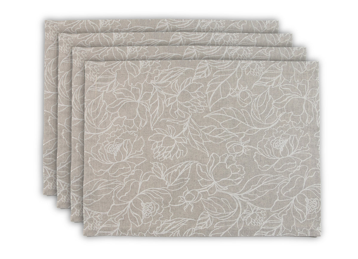 MANTEL INDIVIDUAL ALGOGÓN ESTAMPADO (SET 4 PIEZAS)