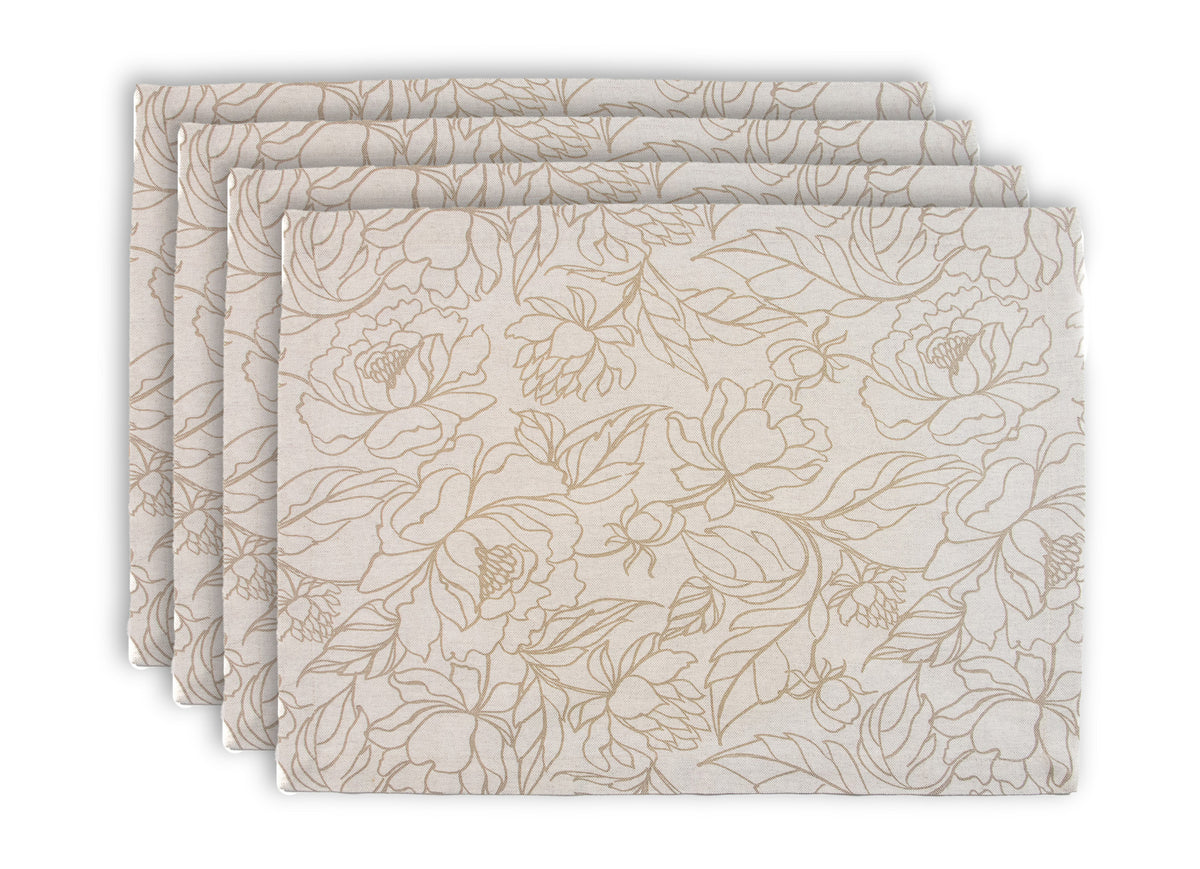 MANTEL INDIVIDUAL ALGOGÓN ESTAMPADO (SET 4 PIEZAS)