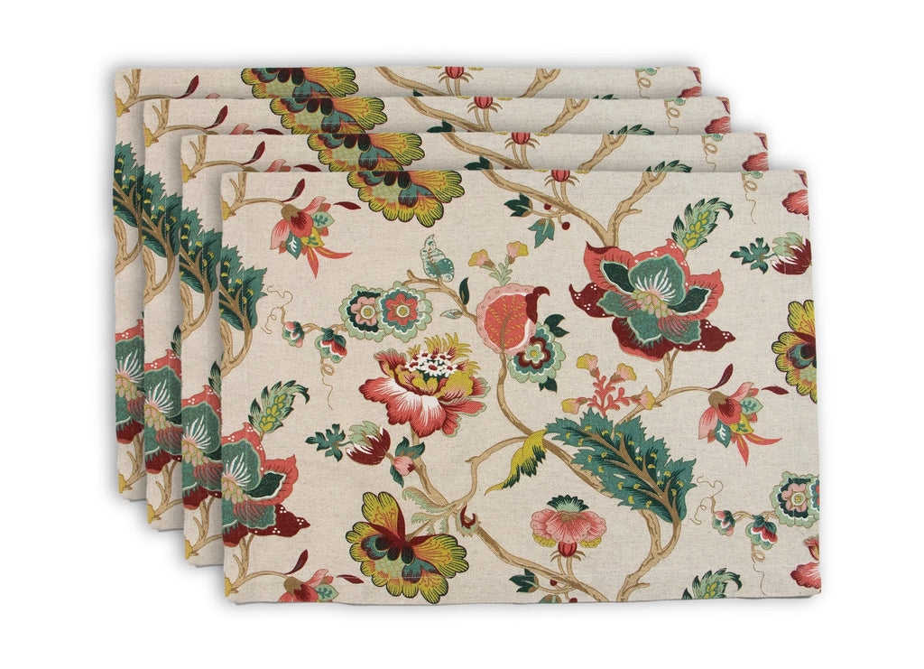 MANTEL INDIVIDUAL ALGOGÓN ESTAMPADO (SET 4 PIEZAS)